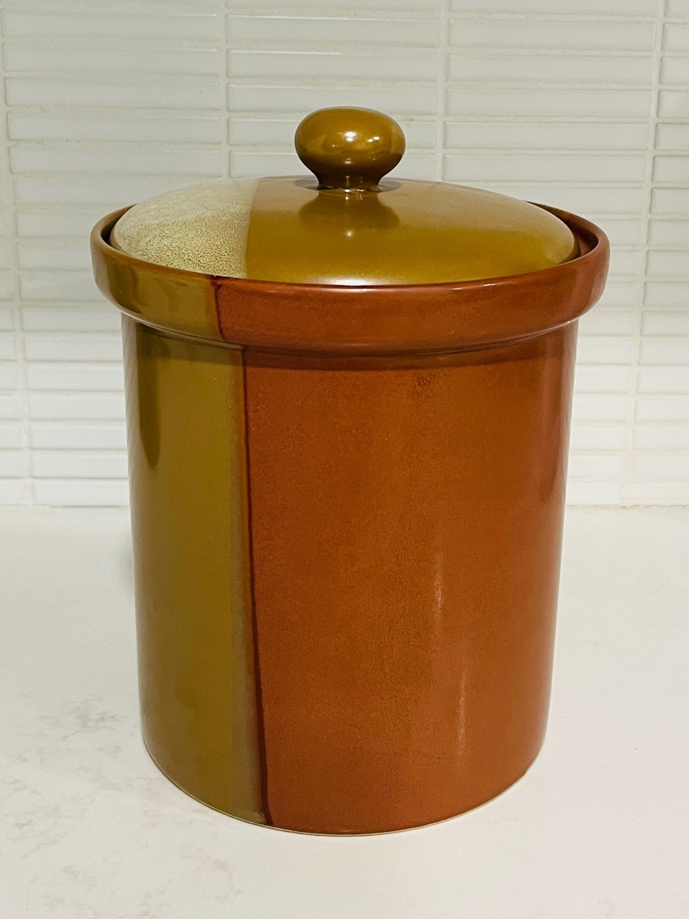 Sango Ceramic Lidded Canister Gold Dust Sienna 5039